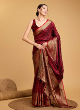 Saree in Glowing Maroon Colour